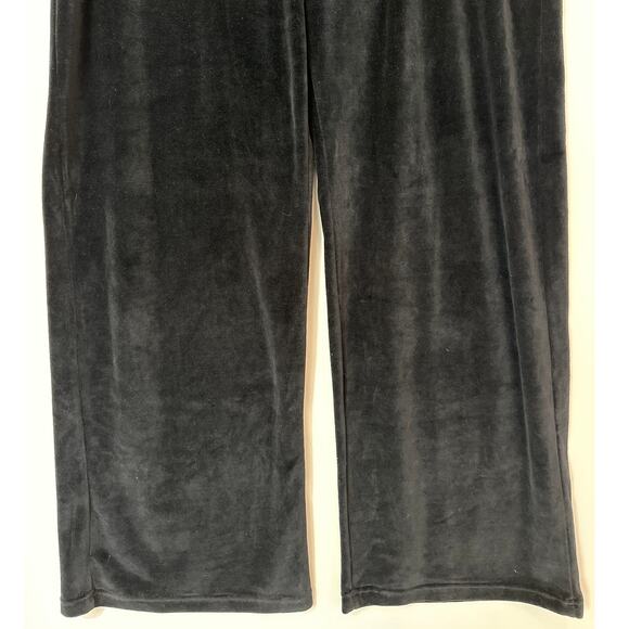 BCBGMaxazria Vintage Velour Track Pants Rhinestone Crown Logo Black Sz 2X Y2K - Picture 4 of 10